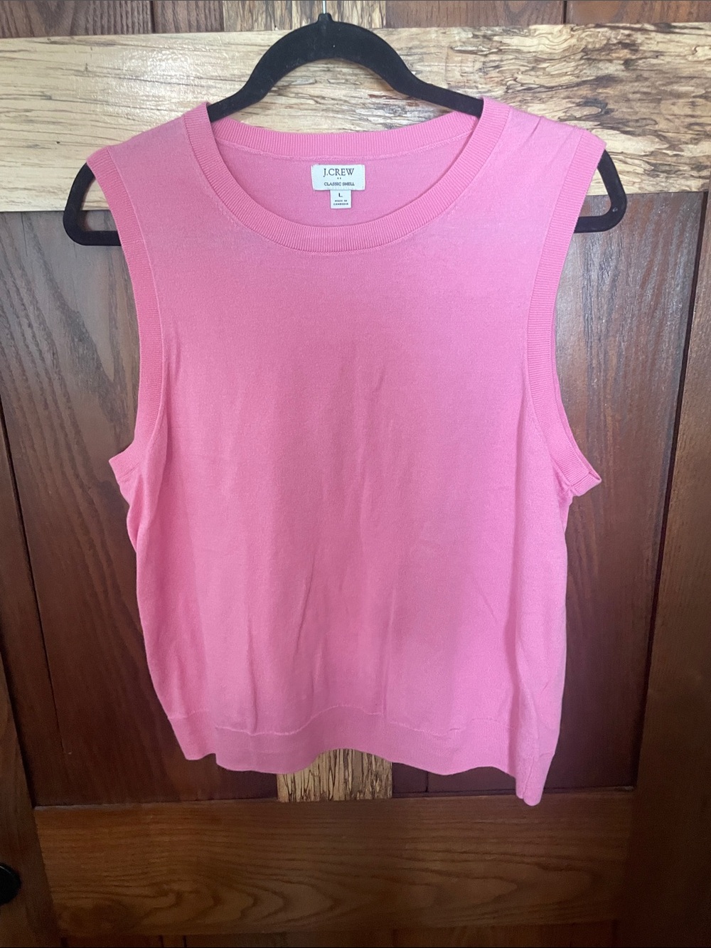 J. Crew Pink Ribbed Sleeveless Knit Tank